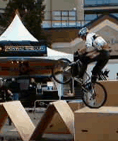 There were 5 or 6 of these triangle tops, and this rider made it along all of them.